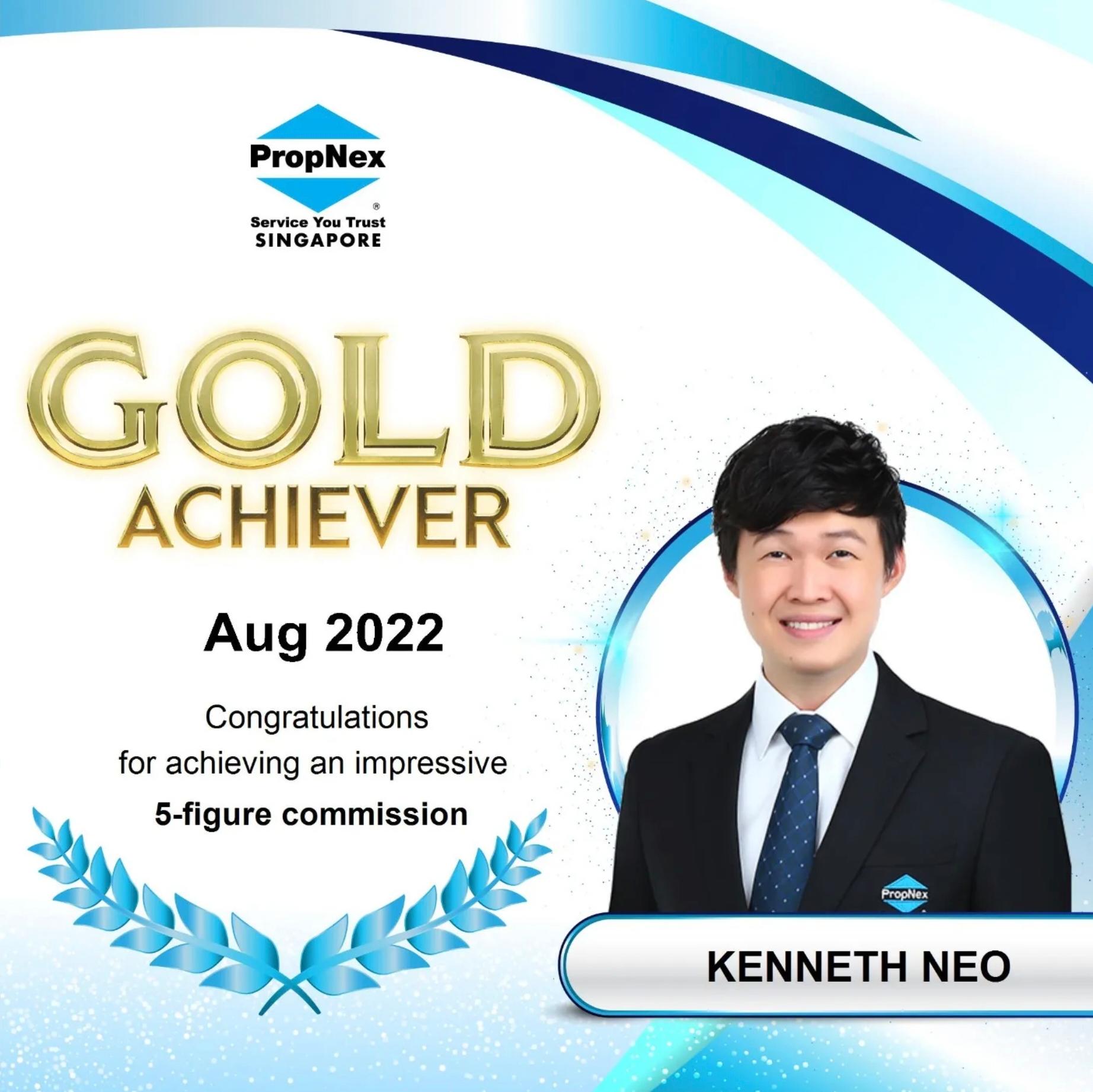 Gold Achiever — PropNex, Aug 2022
