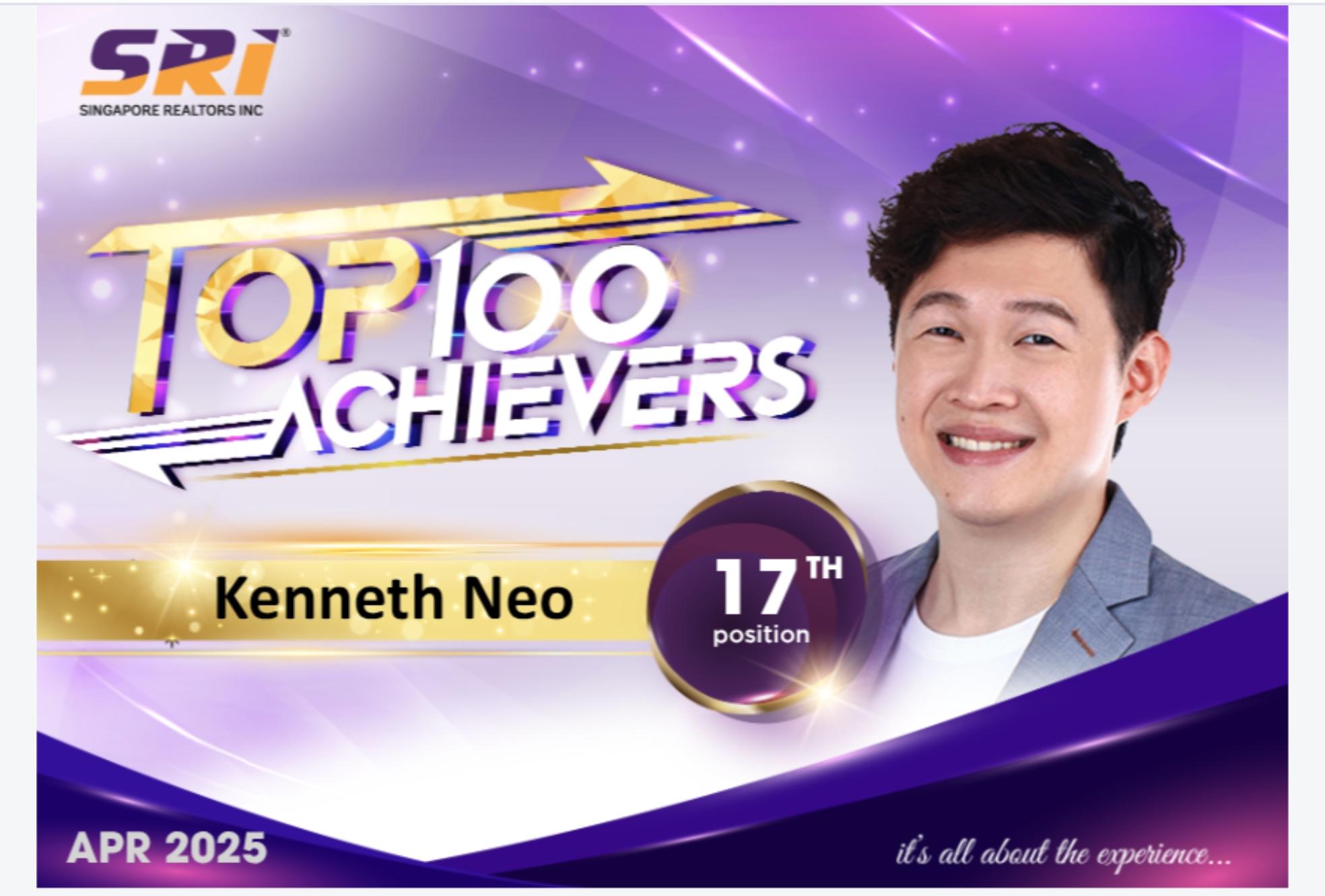 Top 100 Achievers — 17th Position — Singapore Realtors Inc. (SRI), April 2025
